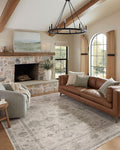 Loloi Magnolia Home by Joanna Gaines Millie Collection MIE-01 Silver/Dove 3'-6" x 5'-6", .25" Pile Height, Accent Rug