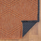 LUXE WEAVERS Modern Farmhouse Orange 5x7 Washable Area Rug, Anti-Slip Diamond Pattern Carpet