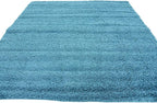 Unique Loom Solid Shag Collection Area Rug (8' Square, Deep Aqua Blue)