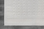 Micro Loop Indoor Rug White 10x14 Boho Geometric Neutral Area Rugs for Living Room Soft Luxury Modern Low and High Pile Durable Stain Resistant Non-Shedding Indoor Area Carpet 10 x 14