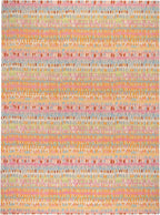 Dash & Albert Paint Chip Stone Hand Micro Hooked Wool Rug, 7.5 X 9.5 Feet, Multicolored/Pink Geometric Pattern