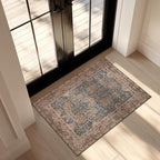 Kuden 3x5 Small Rug, Machine Washable, Non-Slip Backing, Vintage Style, Soft, Low Pile, Area Rugs for Entryway Kitchen Indoor Entrance