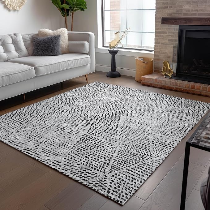 Addison Rugs Chantille ACN591 Pewter 8' x 10' Indoor Outdoor Area Rug, Easy Clean, Machine Washable, Non Shedding, Bedroom, Living Room, Dining Room, Kitchen, Patio Rug
