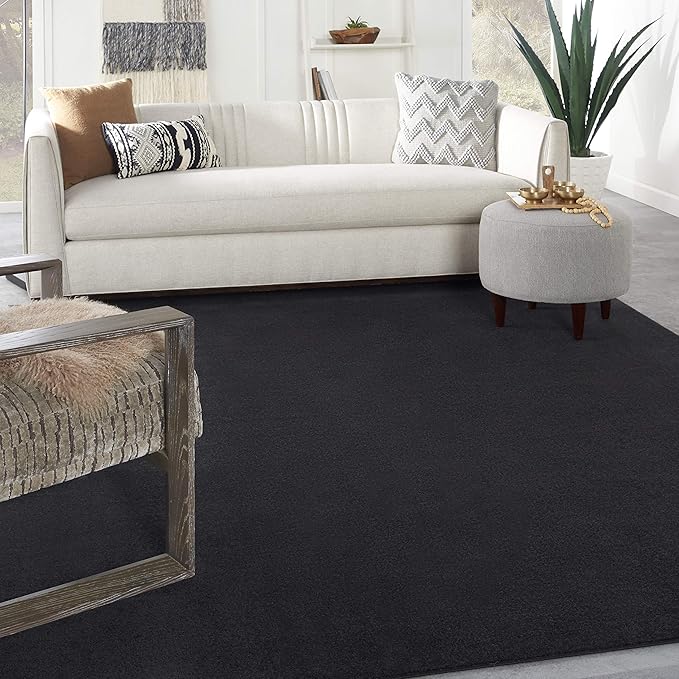 Nourison Home Nourison Essentials Black 8' x 11' Area Rug - Easy Clean, Non Shedding, Bed Room, Living Room, Dining Room, Kitchen (8' x 11')