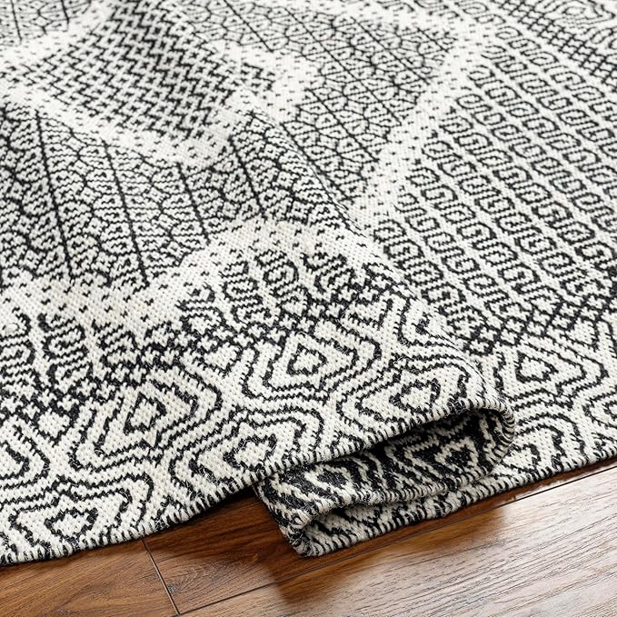 Mark&Day Wool Rugs, 4x6 Nishnabotny Cottage Dark Gray Area Rug, Grey Beige Carpet for Living Room, Bedroom or Kitchen (3'6" x 5'6")