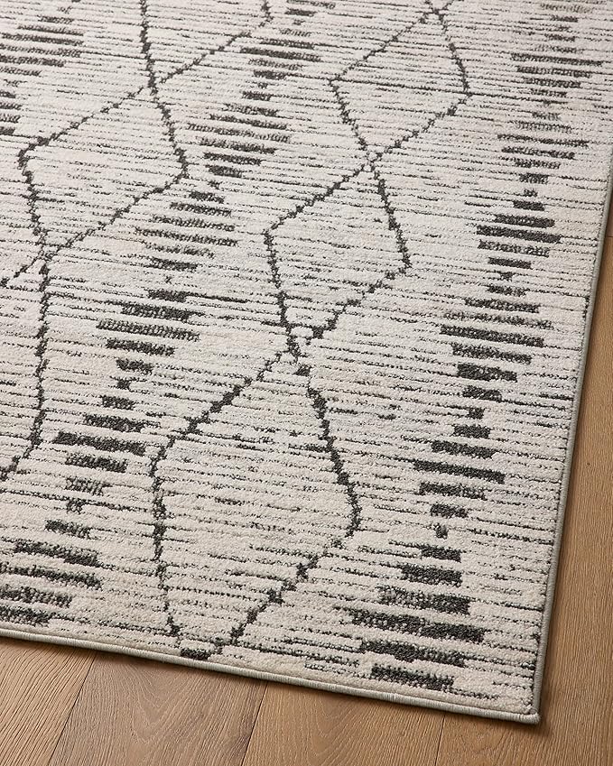 Loloi Kamala Collection KAM-02 Charcoal/Dove 6'-7" x 9'-6" Area Rug