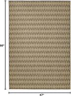 FH Home Flat Woven Outdoor Rug - Waterproof, Easy to Clean, Stain Resistant - Premium Polypropylene Yarn - Geometric - Patio, Deck, Porch, Balcony, Laundry Room - Giza - Sand - 3ft 11 in x 5ft 6in
