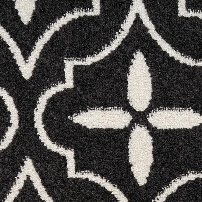 Nourison Home Nourison Essentials Black Ivory 8' x 10' Area Rug - Easy Clean, Non Shedding, Bed Room, Living Room, Dining Room, Kitchen (8' x 10')