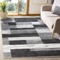 Superior Indoor Area Rug, Jute Backed, Modern Geometric Patchwork Floor Decor for Bedroom, Office, Living Room, Entryway, Hardwood Floors, Rockwood Collection, 4' x 6', Charcoal