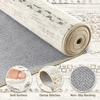 Nakagishi Area Rugs 9x12 Living Room Rug: Washable Boho Large Neutral Modern Soft Stain Resistant Indoor Floor Non-Slip Moroccan Carpet for Bedroom Nursery Kids Playroom Office Dining Room- Colorful