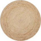 REDEARTH · Round Area Rug - 4 Feet Braided Natural Jute with Non-Skid Backing - Handwoven Boho Rug for Bedroom, Kitchen, Living Room Aesthetic Home Decor - Durable Handmade Rug, Set of 2, Set of 2