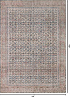 Kuden 8x10 Large Area Rug, Machine Washable Area Rug with Non-Slip Backing, Vintage Style, Soft, Easy Clean, Low Pile Rug for Living Room, Bedroom, Dining Room
