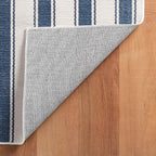 Dash & Albert Awning Stripe Blue Machine Washable Rug, 6 X 9 Feet, Blue Stripe Pattern