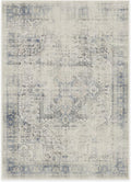 RUGGABLE Washable Vintage Area Rug – Kamran Blue Quartz 5x7, Stain-Resistant, Non-Slip – Medium Machine Washable Rugs for Living Room, Bedroom, Hallway, Entryway & Office–with Standard Pad