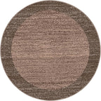 Rugs.com Angelica Collection Rug – 4 Ft Round Light Brown Medium-Pile Rug Perfect for Kitchens, Dining Rooms