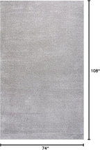 Eyely UES100K-6 Supersoft Haze Solid Low-Pile Indoor Area Rug, Coastal, Bohemian, Minimalist, Classic, Casual for Bedroom,Kitchen,Living Room,Non Shedding,Easy-Washing, Gray, 6 X 9