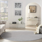 Nourison Home Nourison Essentials Silver Grey 8' x Round Area Rug - Easy Clean, Non Shedding, Bed Room, Living Room, Dining Room, Kitchen (8' x Round)