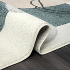 Abani Deco Collection Area Rug -Cream/Green Minimalist Design -6' x 9' - Easy to Clean - Durable for Kids and Pets - Non-Shedding - Medium Pile - Soft Feel - for Living Room, Bedroom & Office