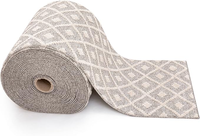 Well Woven Custom Size Runner - Choose Your Length - Ainsley Ivory Diamond Trellis Geometric Tribal - 31 Inches Wide x 5 Feet Long Runner (31" x 5' Runner) Rug