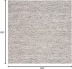 Safavieh Natura Collection Area Rug - 10' Square, Light Grey & Ivory, Handmade Wool Blend, Textured Design, Ideal for Living Room, Bedroom, Dining Space (NAT620G)