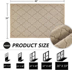 Timo Entryway Rug, Door Mats Indoor 32"x40" Absorbent Rubber Backing Non Slip Indoor Doormat, Machine Washable Resist Dirt Low Profile Door Mat, Front Door Rugs for Muddy Wet Shoes, Beige