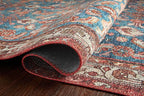 Loloi Layla Collection LAY-10 Marine/Clay 2'-6" x 9'-6" .13" Thick Runner Rug, Soft, Durable, Vintage Inspired, Distressed, Low Pile, Non-Shedding, Easy Clean, Printed, Living Room Rug