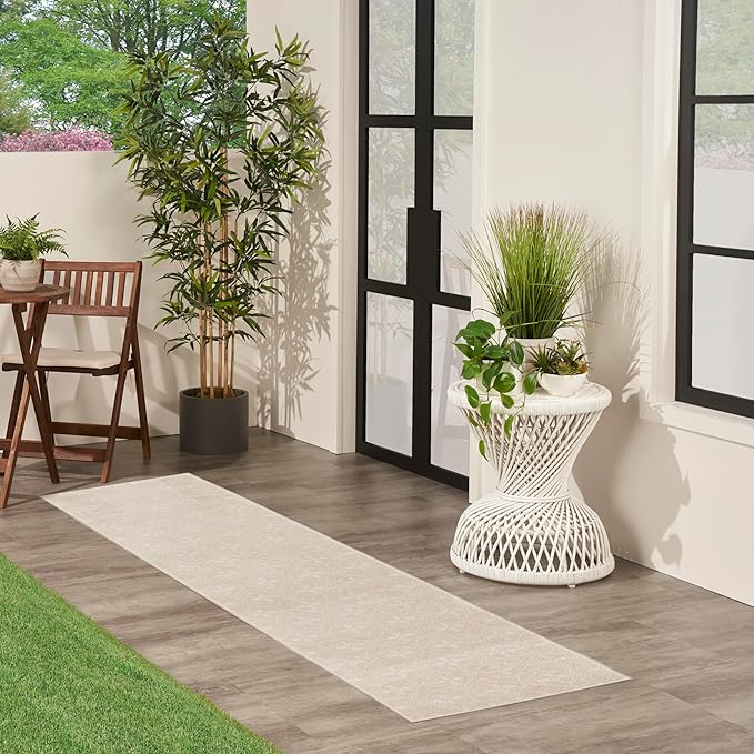 Nourison Home Nourison Essentials Ivory Beige 2'2" x 7'6" Area Rug - Easy Clean, Non Shedding, Bed Room, Living Room, Dining Room, Kitchen (8' Runner)