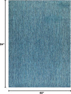 CAMILSON Outdoor Rug 5x7 Modern Area Rugs for Indoor and Outdoor Patios and Porches - Waterproof, Washable, Non-Shedding, Easy-to-Clean Outside Carpet (5 x 7, Solid - Aqua)