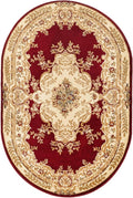 Rugs.com Chateau Collection Rug - 4' x 6' Oval Red Medium Pile Rug