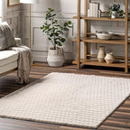 Nuloom Nia Beige, 5' x 8', Cozy Shag, Fluffy and Soft, High Traffic, Stain Resistant, Easy Clean, Durable Machine Washable Area Rug for Bedroom, Living Room, Dining, Den, Foyer, Entryway
