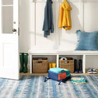 Dash and Albert Paint Chip Machine Washable Area Rug - Runner - 2.5' x 8' Blue - Geometric Accent Rug - Anti-Slip Backing, Lightweight, Machine Washable, High Traffic Areas Kitchen, Mudroom, Entryway