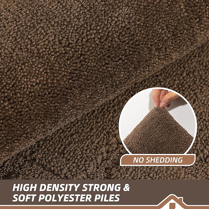 BEQHAUSE Door Mat 32" x 48", Non-Slip Door Mats Indoor Entryway Rugs Washable Low-Profile Absorbent and Stain Resist Floor Mats, Dog Door Mat for Front Back Door, Muddy Wet Shoes & Paws, Brown