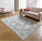 Fame Living Faded Oushak Rug, Turkish Vintage Floral Pastel Large Oversized Area Rugs for Living Room Dining Bedroom Kitchen Bathroom Nursery (848CrNv, 7'5" x 9'8")
