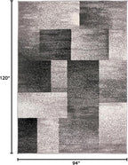 Rugshop Gray Large Modern Distressed Boxes Area Rug, Soft Stain-Resistant Pile for Living Room, Office and Dining Room, 8' x 10'