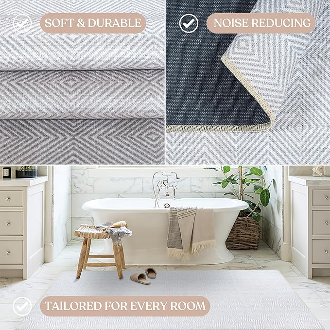 Fame Living Washable Area Rug. Modern Farmhouse. Vintage. Turkish. Bohemian. Distressed. Oriental. Traditional. Rugs for Living Room. Dining. Bedroom. Office. Entryway. Foyer. (864CC, 2'5" x 6'5")