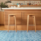 Dash & Albert Kota Indigo Machine Washable Rug, 8.5 X 11.5 Feet, Blue Geometric Pattern