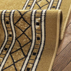 Antep Rugs Alfombras Modern Bordered 3x5 Non-Skid (Non-Slip) Low Profile Pile Rubber Backing Indoor Area Rugs (Brown, 3' x 5')