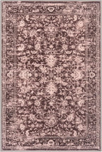 KILOCOCO Area Rug 3x5 Entryway Rug Washable Printed Vintage Floral Rubber Backed Non Slip Indoor Kitchen Rugs for Living Room Laundry Room Playroom Mudroom Moroccan Area Rugs, Red