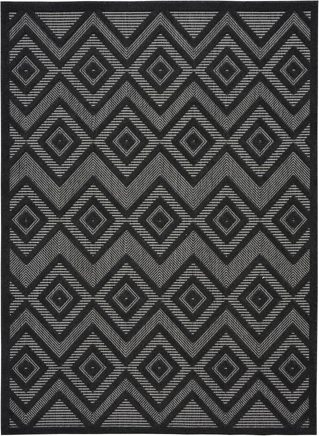 Nourison Home Versatile Charcoal Black 6' x 9' Area Rug - Easy Clean, Non Shedding, Bed Room, Living Room, Dining Room, Kitchen (6' x 9')