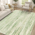 MUJOO 5x7 Washable Area Rug,Modern Abstract Rugs for Living Room Bedroom Dining Room,Large Non Slip Carpet Indoor,Low Pile Throw Rug Accent Neutral Green
