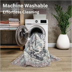 Bloom Rugs Washable Non-Slip 10 ft Runner - Charcoal/Brown Traditional Medallion Runner for Entryway, Hallway, Bathroom, and Kitchen - Exact Size: 2.5' x 10'