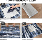 Modern Abstract Runner Rug 2x6, Navy Blue Washable Kitchen Runner Non-Slip Soft Hallway Rug Runner Thin Print Faux Wool Carpet for Entryway Bedroom Laundry Room Indoor Home Decor