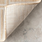 Nuloom Asha Tan/Ivory, 10' x 14', Casual, Striped Border, Soft and Cozy, High Traffic, Stain Resistant, Easy Clean, Durable Area Rug for Indoor/Outdoor Patio, Deck, Porch, Garden, Courtyard