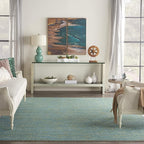 Nourison Home Nourison Essentials Blue Green 7' x 10' Area Rug - Easy Clean, Non Shedding, Bed Room, Living Room, Dining Room, Kitchen (7' x 10')