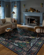 Loloi Rifle Paper Co. Canopy Collection CNP-05 Charcoal 5'-0" x 5'-0" Round Accent Rug