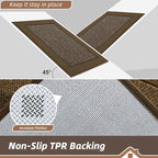 BEQHAUSE Indoor Door Mat 36" x 60", Dirt Trapper Door Mats Non-Slip Entryway Rugs Washable, Resist Dirt Absorbent Welcome Mat, Low Profile Floor Mats for Front Back Door and Entryway, Brown