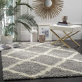 SAFAVIEH Dallas Shag Collection Accent Rug - 3' x 5', Grey & Ivory, Trellis Design, Non-Shedding & Easy Care, 1.5-inch Thick Ideal for High Traffic Areas in Entryway, Living Room, Bedroom (SGD257G)