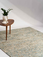 Hand Tufted Wool ECO-Friendly Area Rugs - 5'x8', Rectangle Shape, Blue & Beige, Solid Plain Design, High Pile Thick Handmade Area Rugs for Living Room, Bed Room (KWC111)
