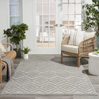 Nourison Home Versatile Silver Grey 5' x 7' Area Rug - Easy Clean, Non Shedding, Bed Room, Living Room, Dining Room, Kitchen (5' x 7')