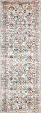 Keen Home Design 2x10 Rug - Machine Washable Runner Rug with Non-Slip Backing, Ideal for Hallway, Entryway, Kitchen, Laundry Room - Vintage, Easy Clean, Durable, Low Pile - (2'6" x 10')
